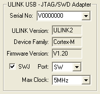 Target Driver Setup - ULINK2 Adapter