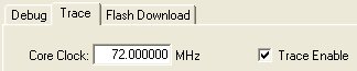 Core Clock and Trace Enable Settings