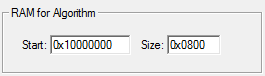 Flash Download Setup - RAM for Algorithm