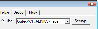 Select J-Link/J-Trace as the debugger adapter