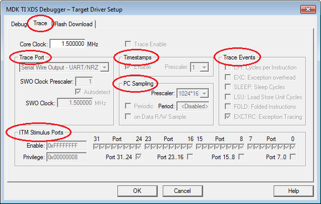 TI XDS Debugger User's Guide: Configure for Tracing